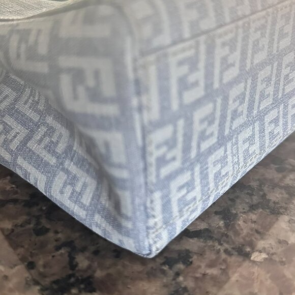 Fendi Baby Blue Zuchinno Coated Canvas Small Tote - Picture 7 of 12